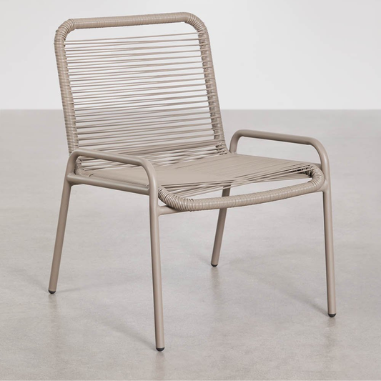Kuorin Garden Chair in Steel and Rattan with Matte Finish