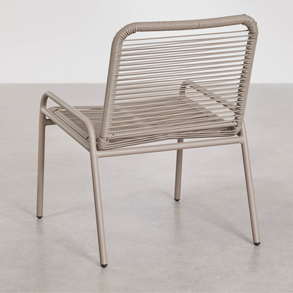 Kuorin Garden Chair in Steel and Rattan with Matte Finish