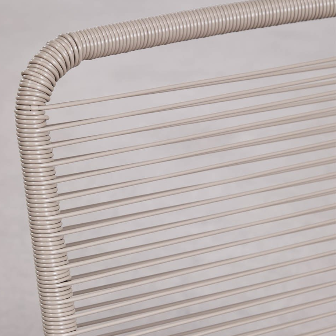 Kuorin Garden Chair in Steel and Rattan with Matte Finish