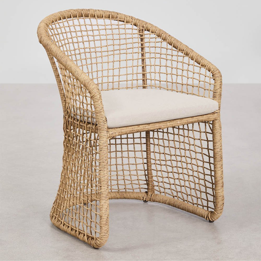 Liparian Garden Chair with Armrests in Steel & Synthetic Wicker