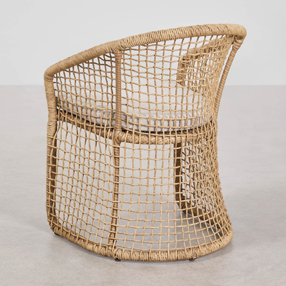 Liparian Garden Chair with Armrests in Steel & Synthetic Wicker