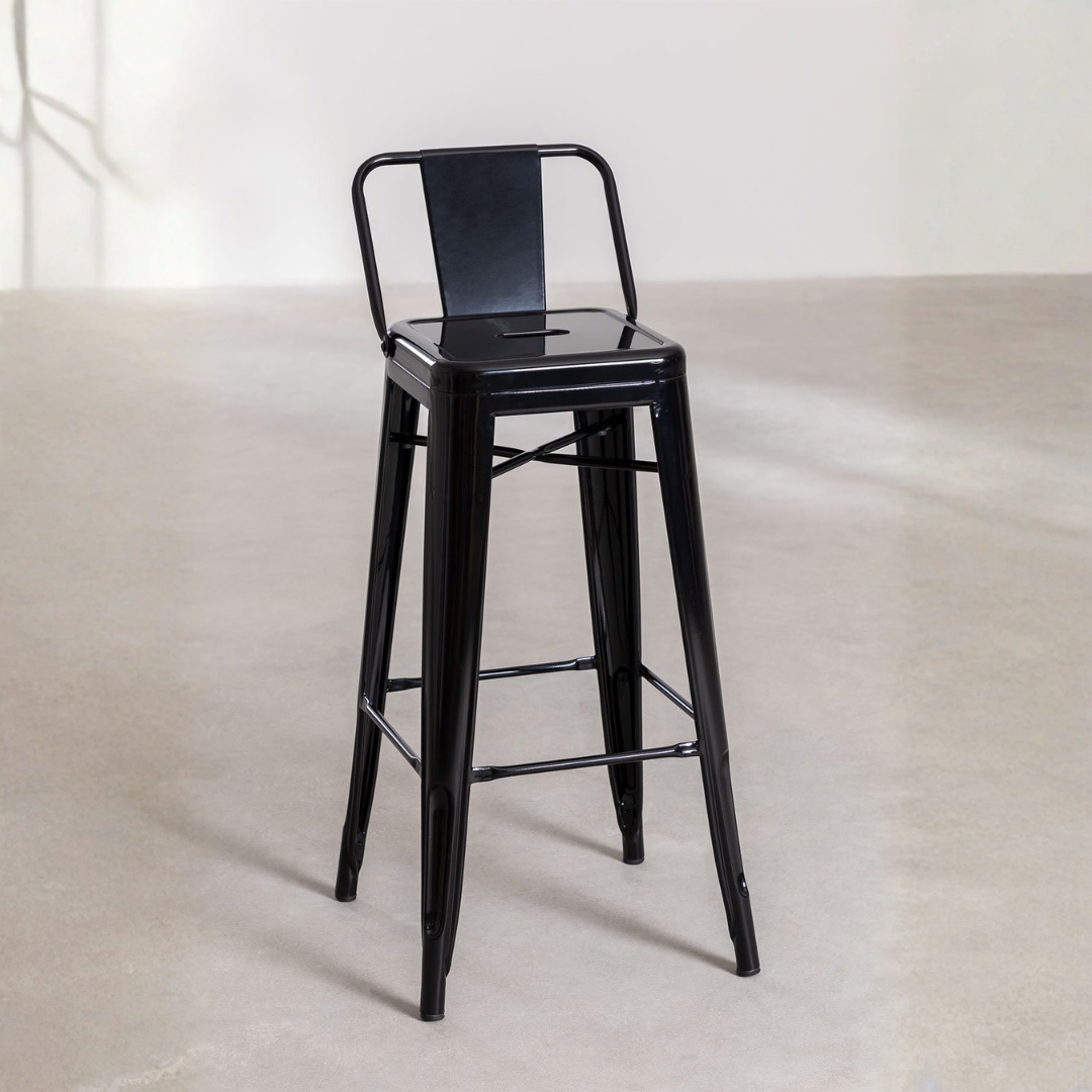 Lix High Stool 75 cm with Steel Backrest