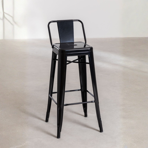 Lix High Stool 75 cm with Steel Backrest