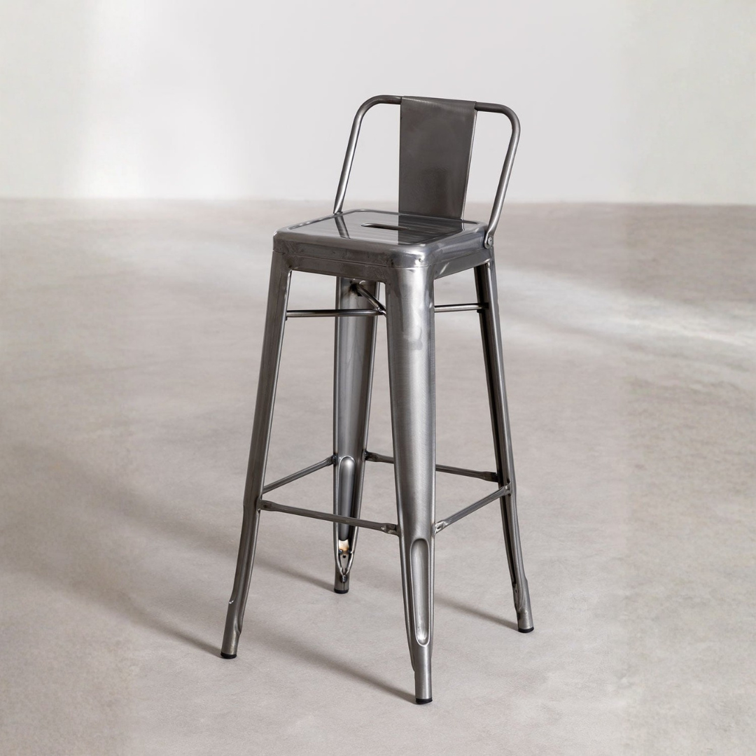 Lix High Stool 75 cm with Steel Backrest