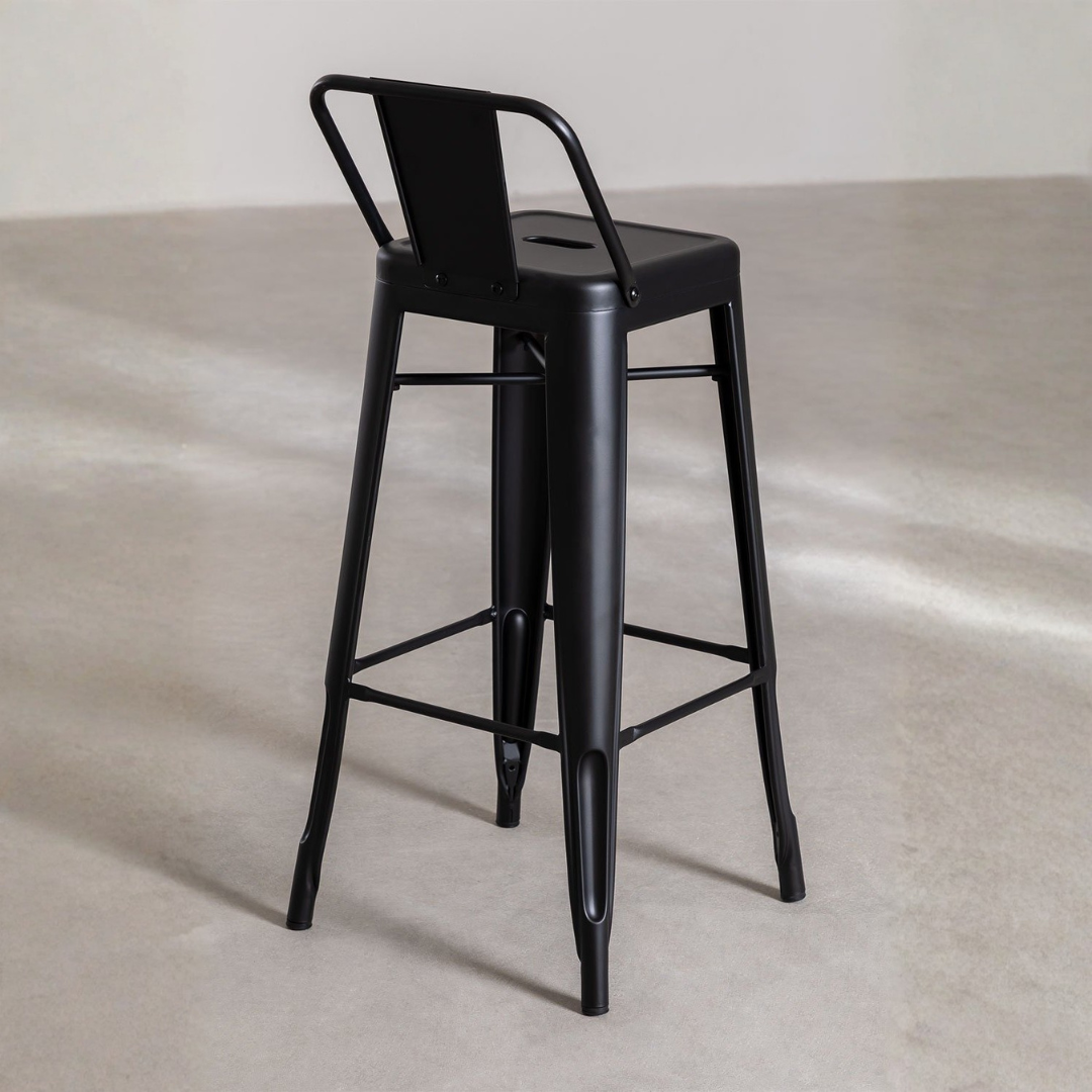 Lix High Stool 75 cm with Steel Backrest
