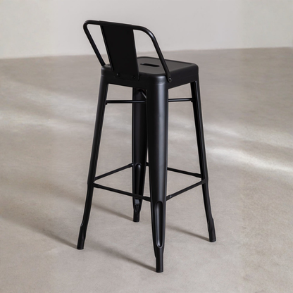 Lix High Stool 75 cm with Steel Backrest