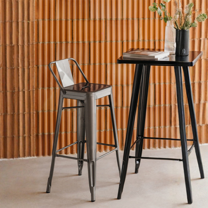 Lix High Stool 75 cm with Steel Backrest