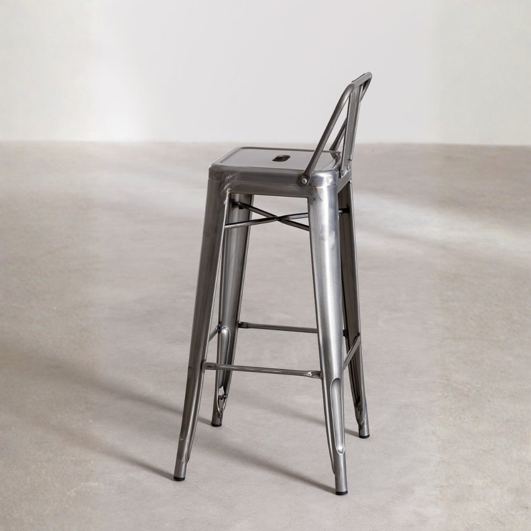 Lix High Stool 75 cm with Steel Backrest