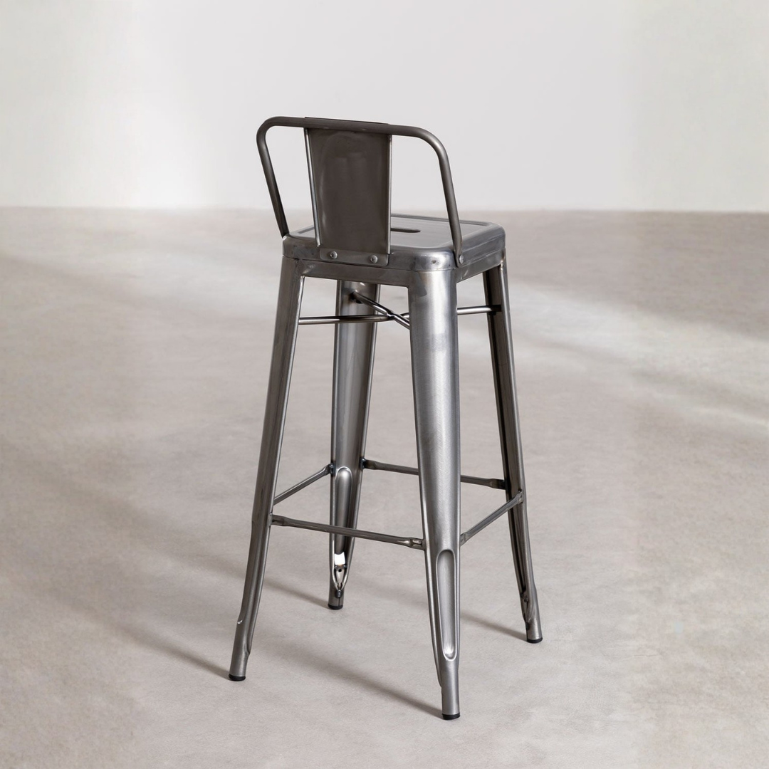 Lix High Stool 75 cm with Steel Backrest