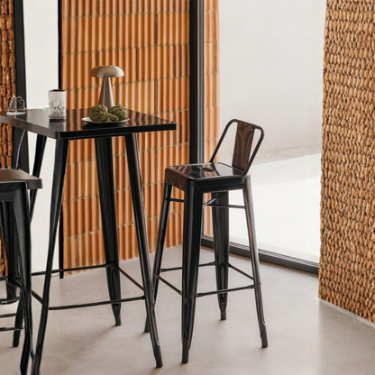 Lix High Stool 75 cm with Steel Backrest