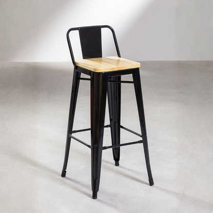 Lix High Stool 75 cm with Steel Backrest