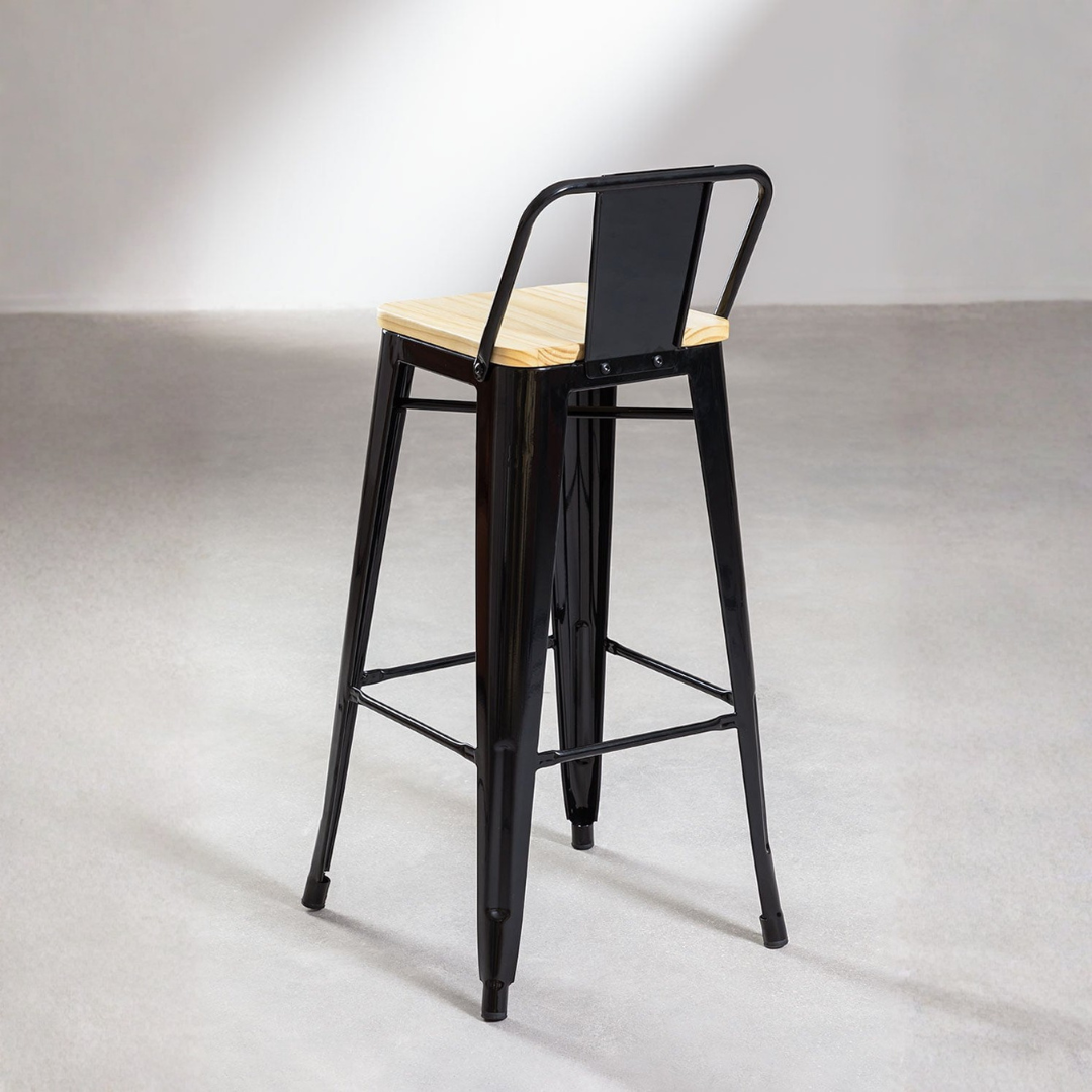 Lix High Stool 75 cm with Steel Backrest