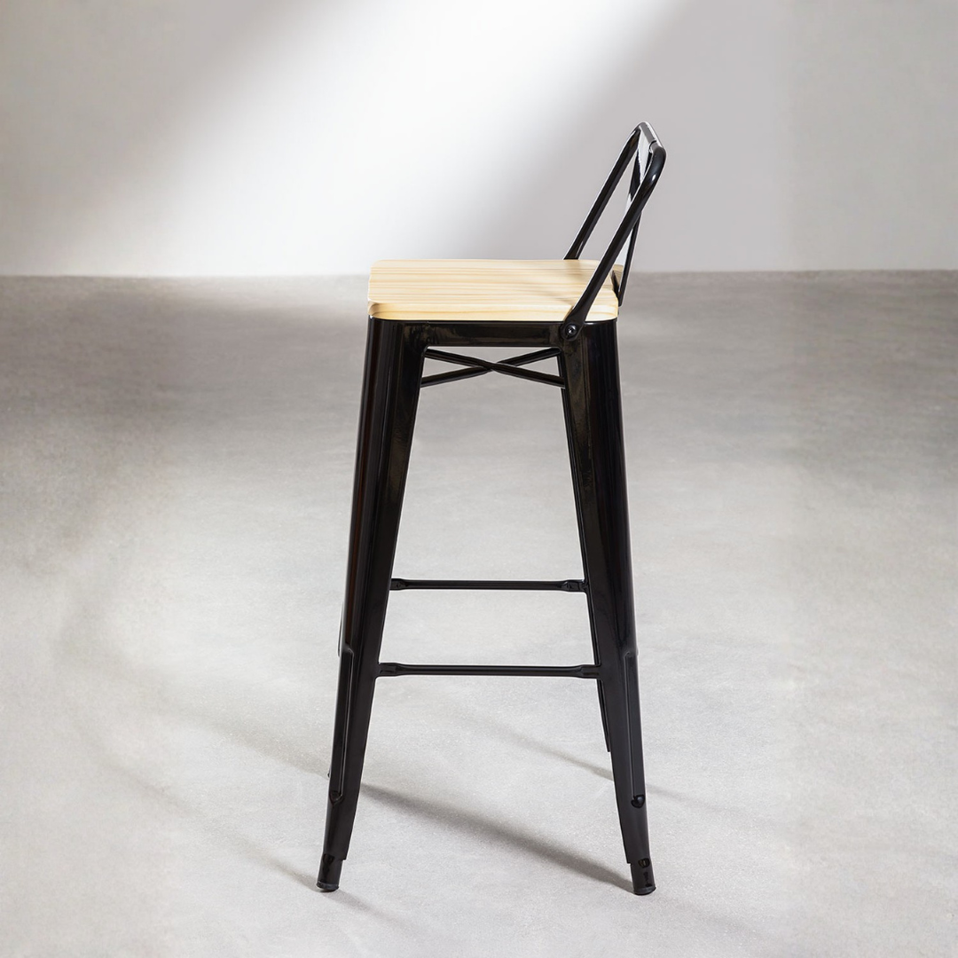 Lix High Stool 75 cm with Steel Backrest