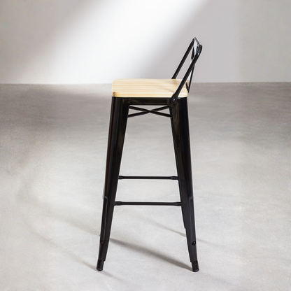 Lix High Stool 75 cm with Steel Backrest