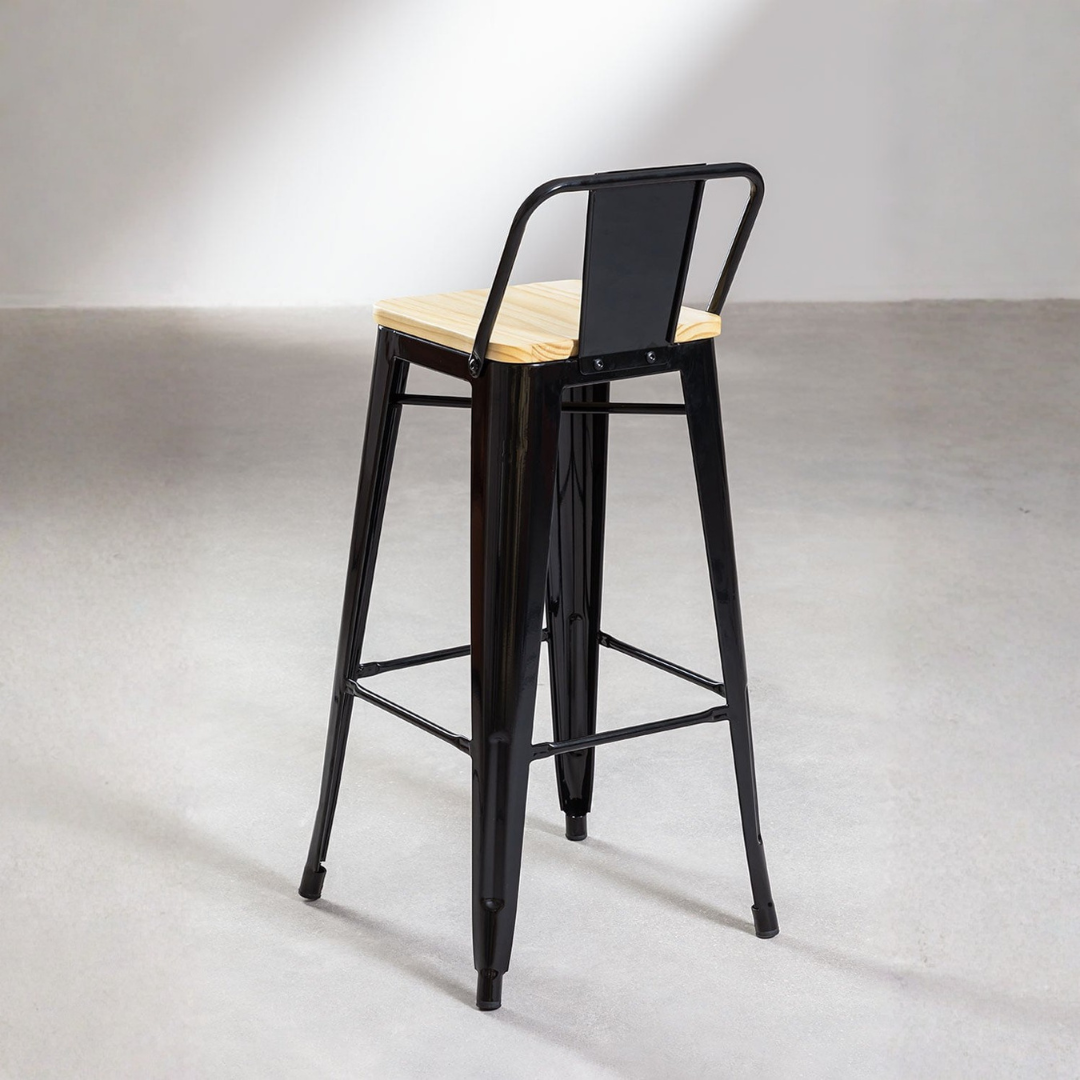 Lix High Stool 75 cm with Steel Backrest