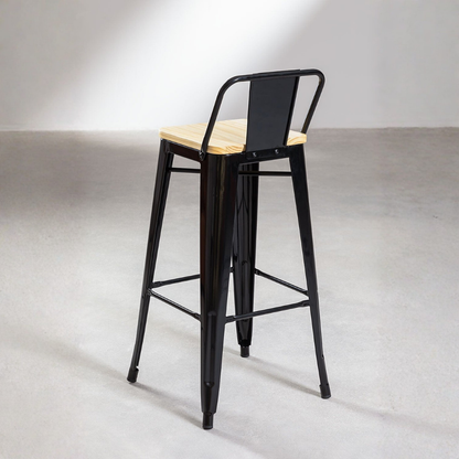 Lix High Stool 75 cm with Steel Backrest