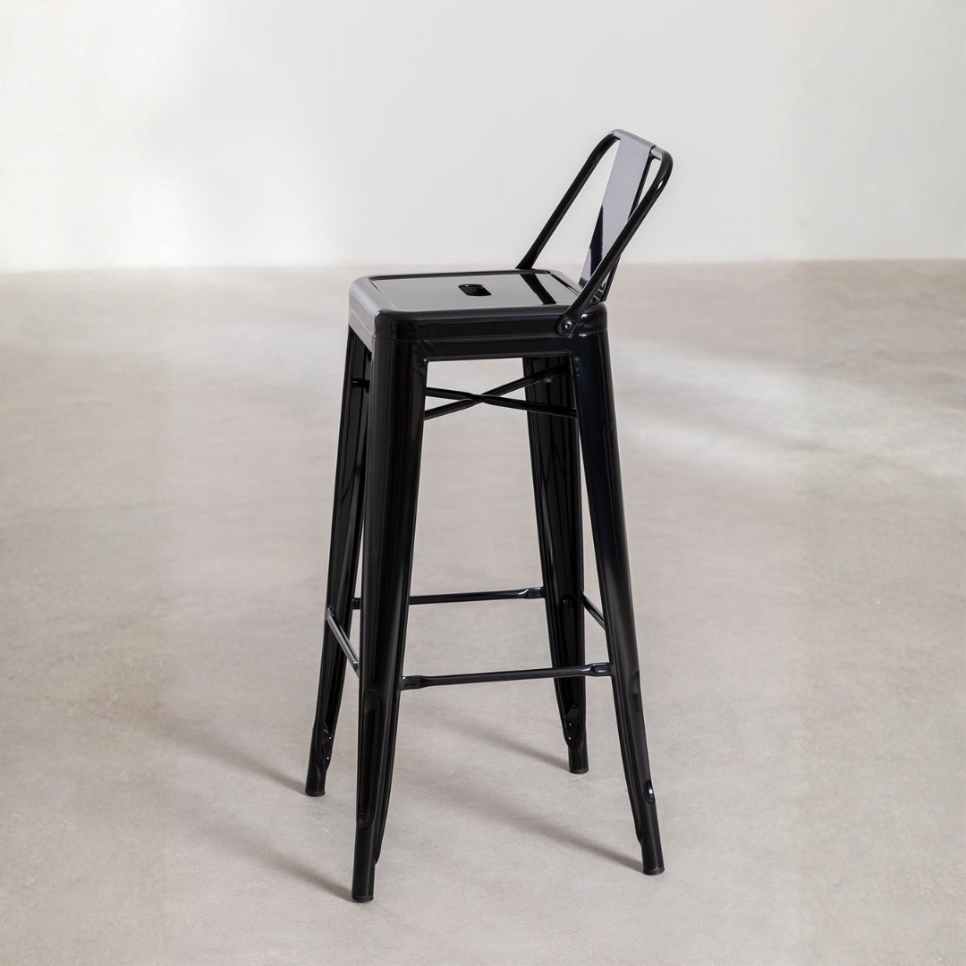 Lix High Stool 75 cm with Steel Backrest