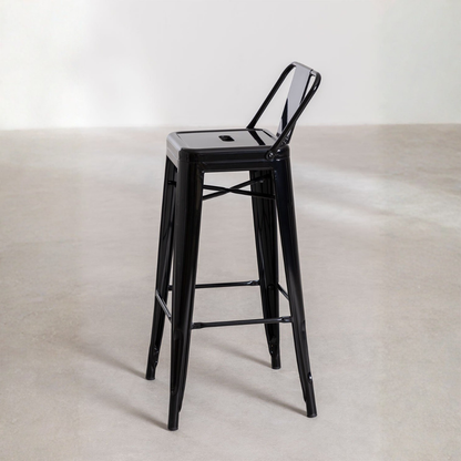 Lix High Stool 75 cm with Steel Backrest