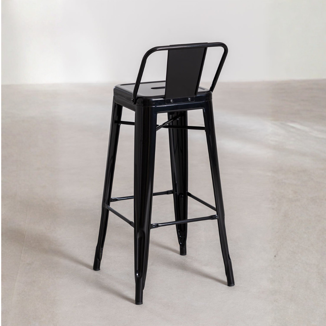 Lix High Stool 75 cm with Steel Backrest