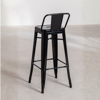 Lix High Stool 75 cm with Steel Backrest