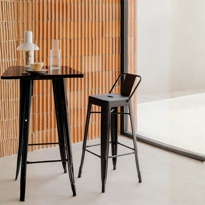 Lix High Stool 75 cm with Steel Backrest