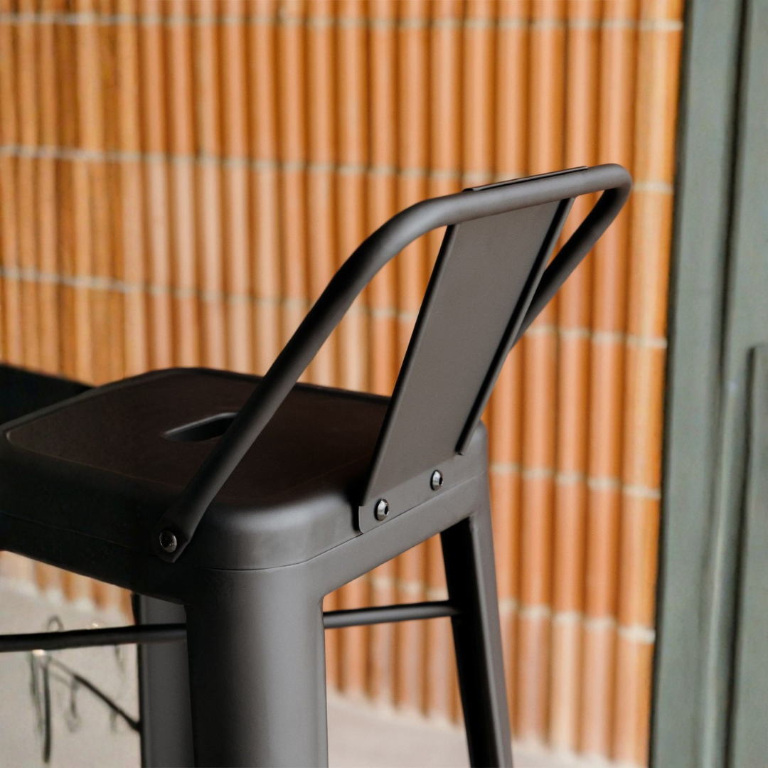 Lix High Stool 75 cm with Steel Backrest