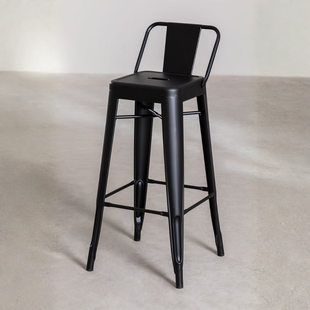 Lix High Stool 75 cm with Steel Backrest