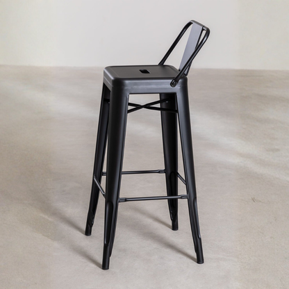 Lix High Stool 75 cm with Steel Backrest