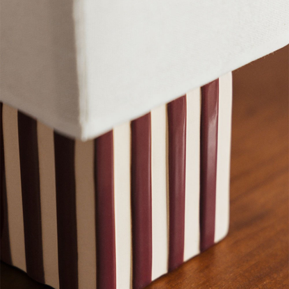 Lylio Ceramic and Linen Table Lamp with Vertical Stripes