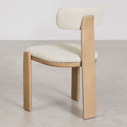 Malta Garden Chair in Acacia Wood & Bouclé Fabric