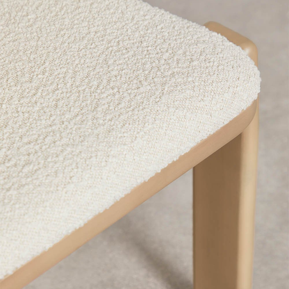Malta Garden Chair in Acacia Wood & Bouclé Fabric