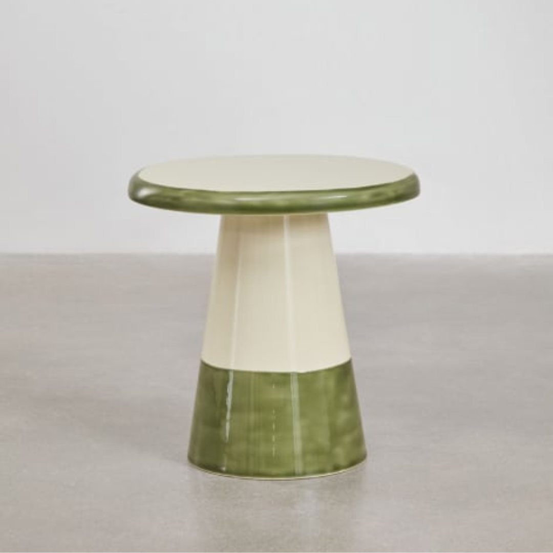 Marcela Round Iron Side Table – Glossy Enamel Finish