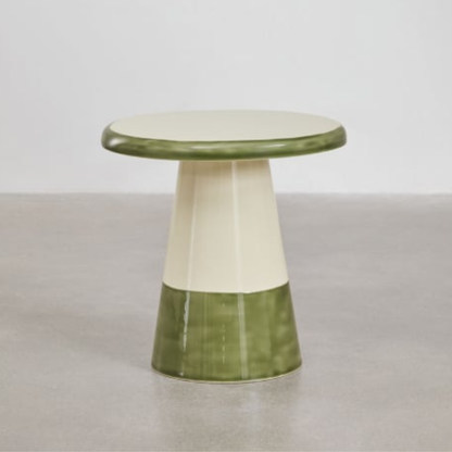 Marcela Round Iron Side Table – Glossy Enamel Finish