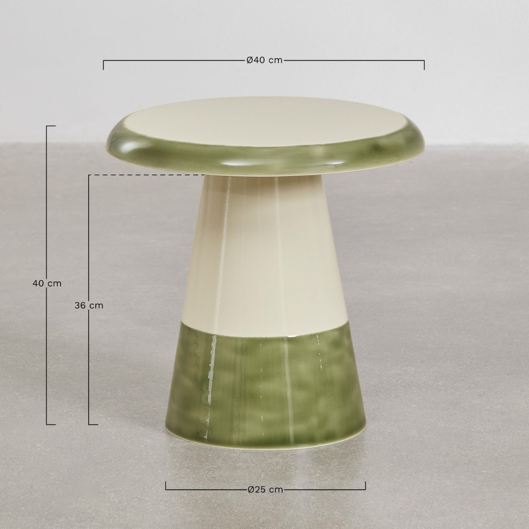 Marcela Round Iron Side Table – Glossy Enamel Finish