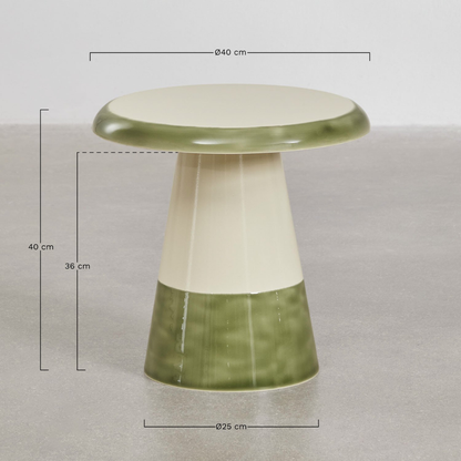 Marcela Round Iron Side Table – Glossy Enamel Finish