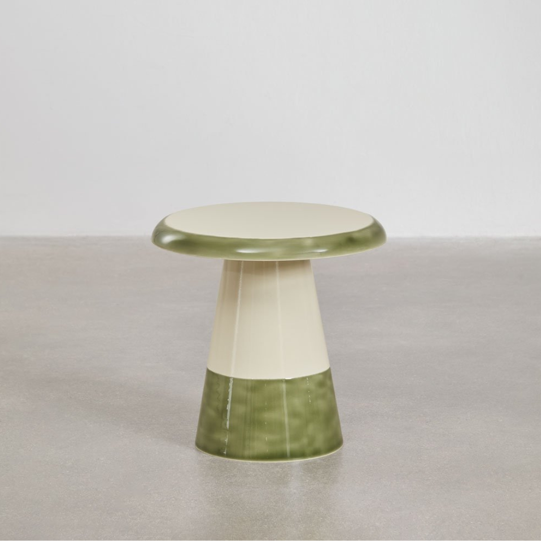 Marcela Round Iron Side Table – Glossy Enamel Finish