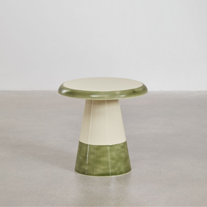 Marcela Round Iron Side Table – Glossy Enamel Finish