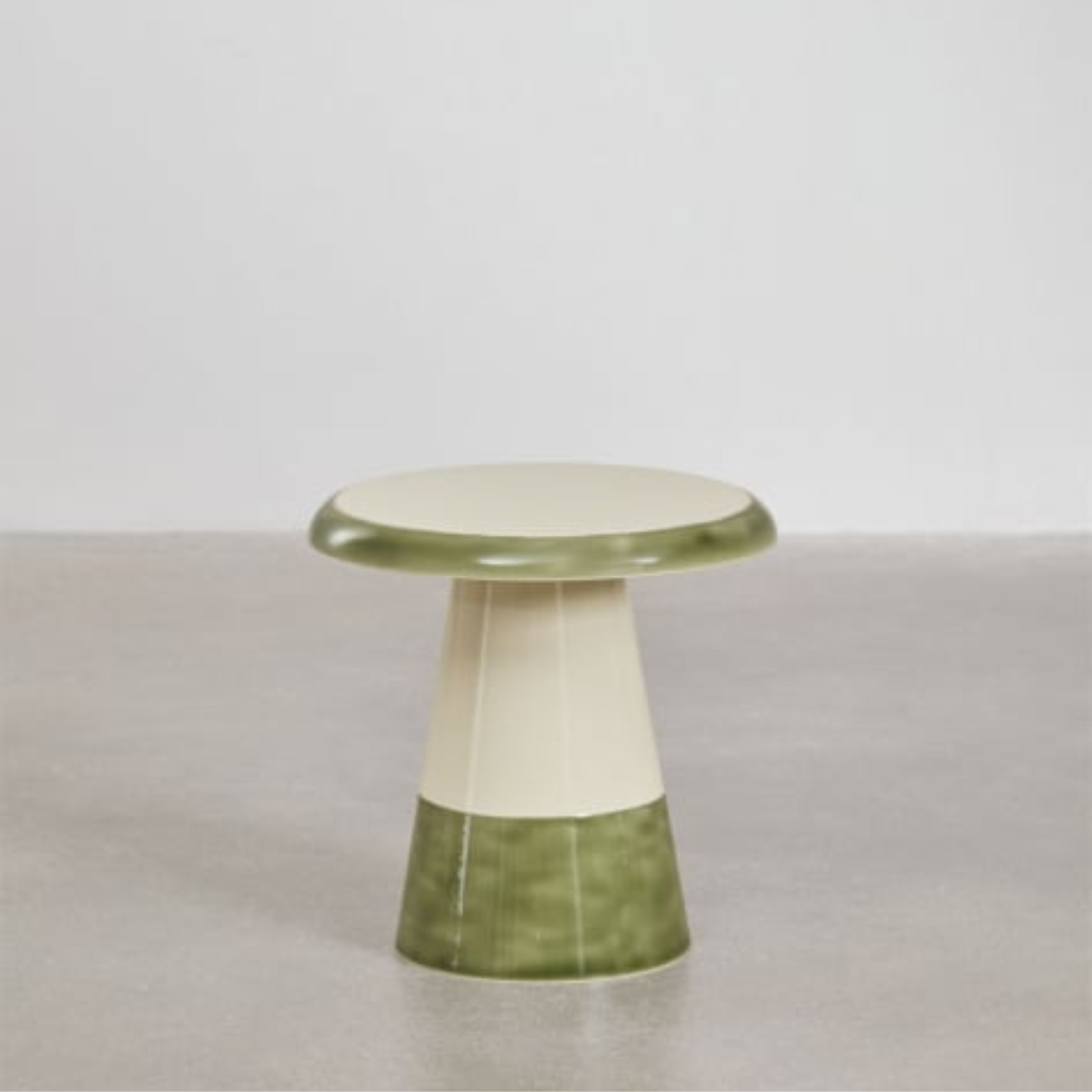 Marcela Round Iron Side Table – Glossy Enamel Finish