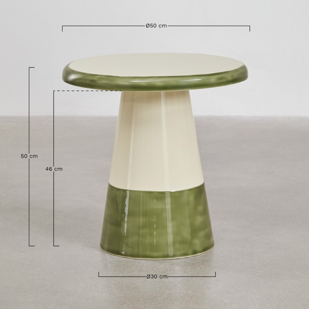 Marcela Round Iron Side Table – Glossy Enamel Finish