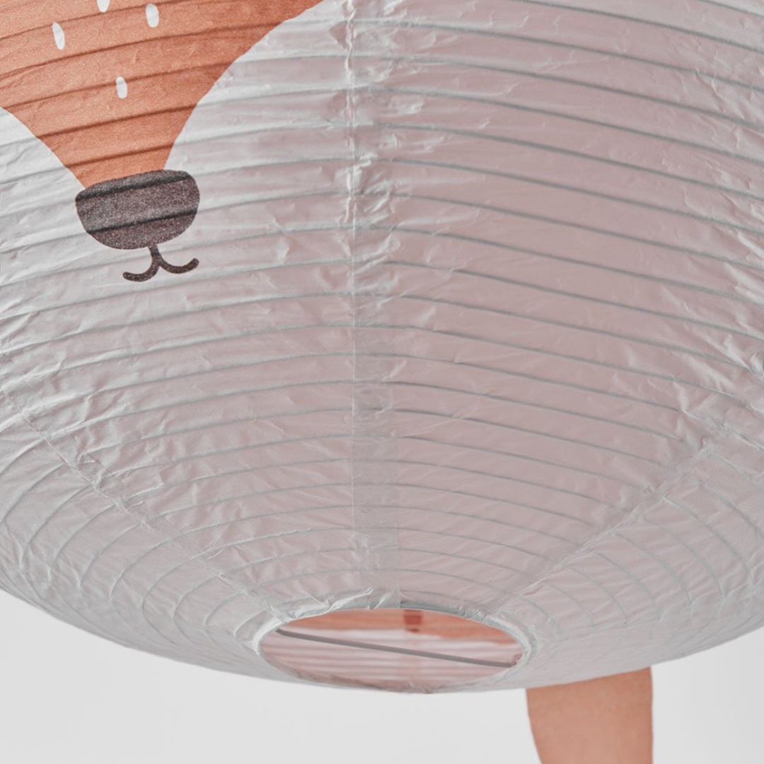Mignod Kids Rice Paper Ceiling Lamp with Fox Design