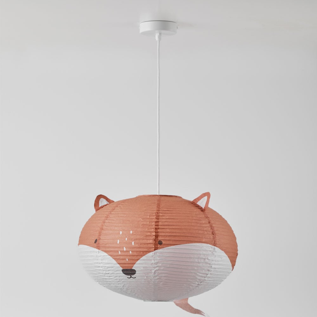 Mignod Kids Rice Paper Ceiling Lamp with Fox Design