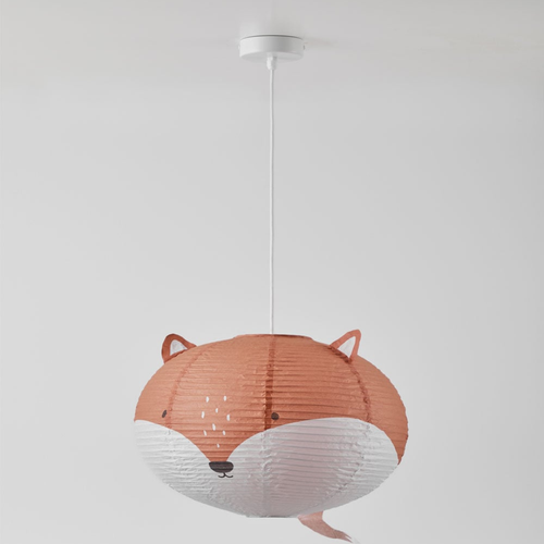Mignod Kids Rice Paper Ceiling Lamp with Fox Design