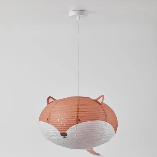 Mignod Kids Rice Paper Ceiling Lamp with Fox Design