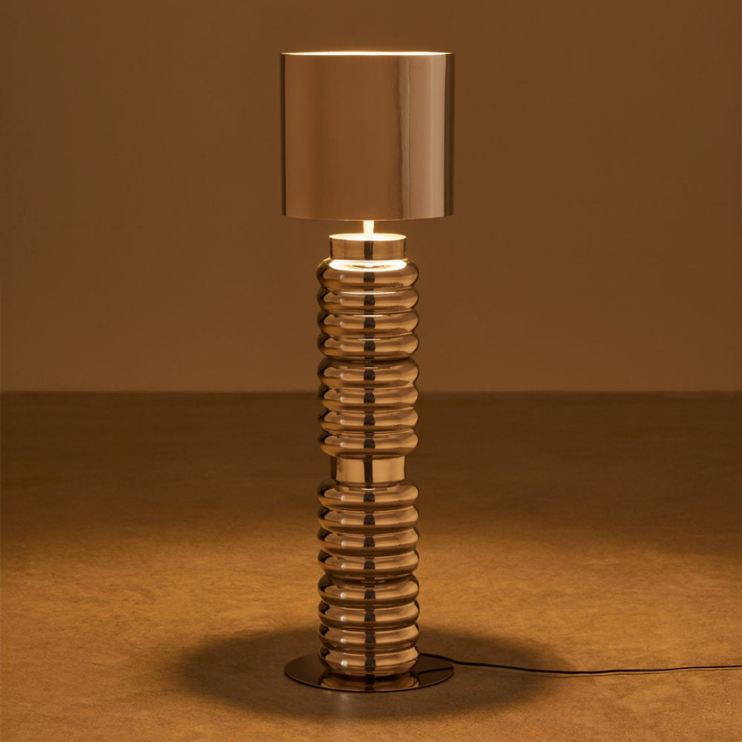 Mole Iron Floor Lamp with Nickel-Plated Finish