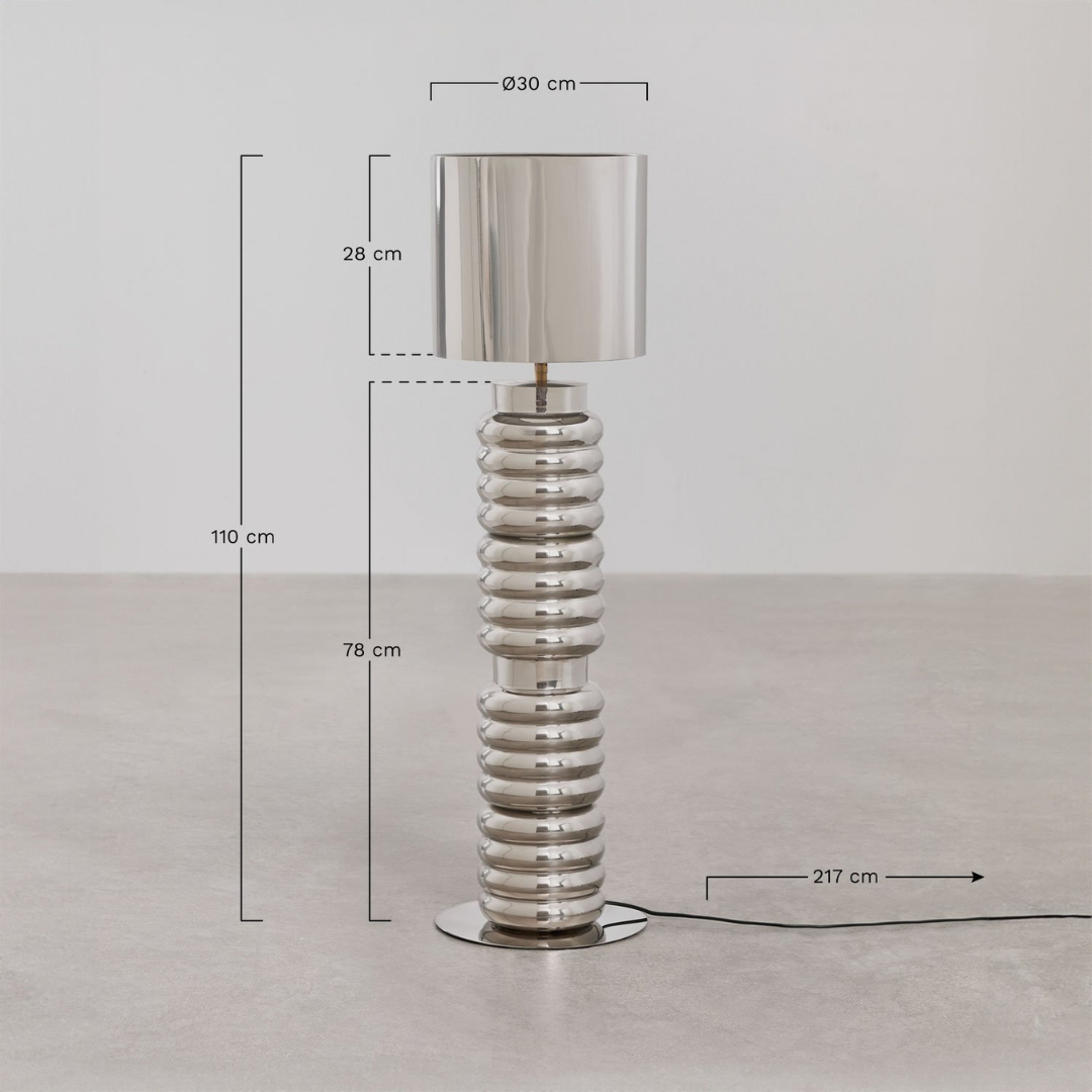 Mole Iron Floor Lamp with Nickel-Plated Finish