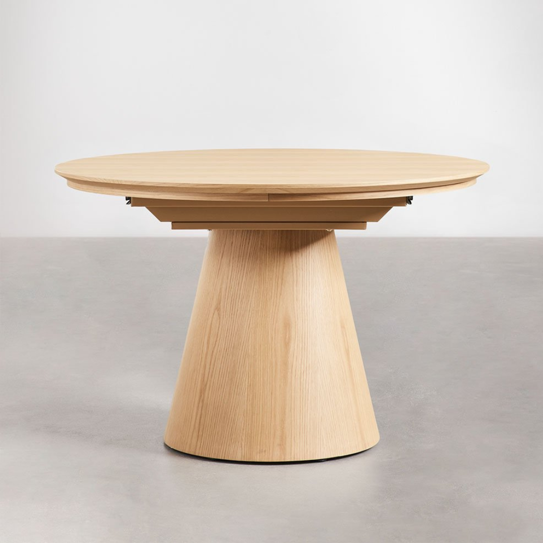 Montana Extendable Dining Table 120-160x120 cm MDF Oak Veneer