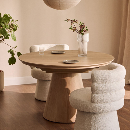Montana Extendable Dining Table 120-160x120 cm MDF Oak Veneer