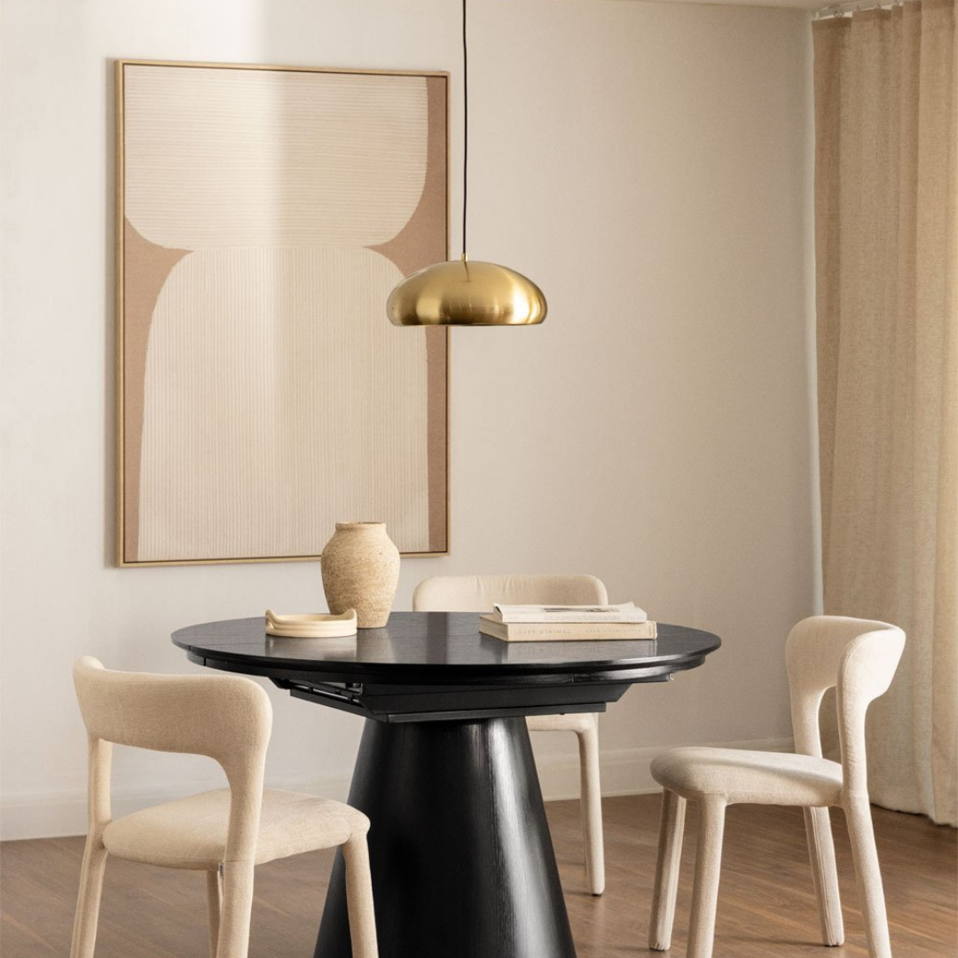 Montana Extendable Dining Table 120-160x120 cm MDF Oak Veneer