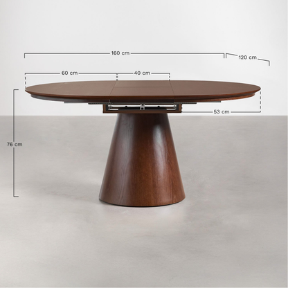 Montana Extendable Dining Table 120-160x120 cm MDF Oak Veneer