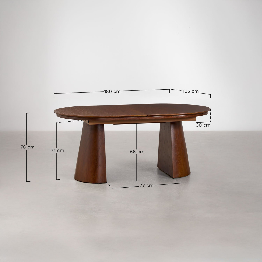 Montana Oval Extendable Dining Table 180-240x105 cm